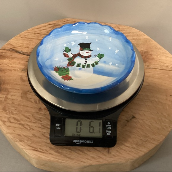 🔵 “3/$15” - 2012 Ceramic Crafted - Scalloped Edged Snowman Designed Bowl - Nice - Picture 8 of 8